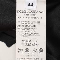 Dolce & Gabbana Black Floral Print Crepe A-Line Skirt M