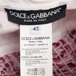 Dolce & Gabbana Pink Majolica Print Cotton Midi Dress M