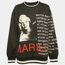 Dolce & Gabbana Black Marilyn Monroe Print Cotton Oversized Sweatshirt S