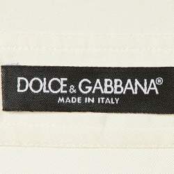 Pre Owned Dolce & Gabbana White Floral Print Silk Button Up Maxi Dress M