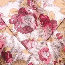 Dolce & Gabbana Pink Floral Lurex Jacquard Crop Jacket M