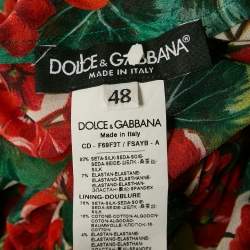 Dolce & Gabbana Multicolor Floral Print Silk Belted Midi Dress L