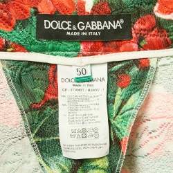Dolce & Gabbana Cotton Blend Multicolor Floral Print Capri Pants XL