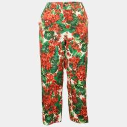 Dolce & Gabbana Cotton Blend Multicolor Floral Print Capri Pants XL