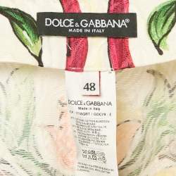 Pre Owned Dolce & Gabbana Multicolor Printed Lace Jacquard Trousers XL
