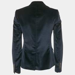 Dolce & Gabbana Blue Velvet Tailored Blazer S