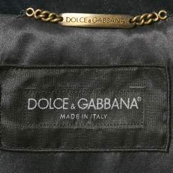 Dolce & Gabbana Blue Velvet Tailored Blazer S