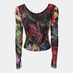 Pre Owned Dolce & Gabbana Multicolor Floral Print Silk Blouse S