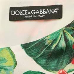 Dolce & Gabbana Multicolor Floral Print Silk Tasseled Sleeveless Dress S