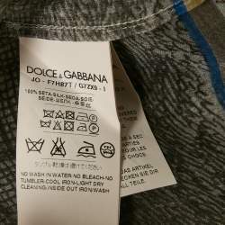Pre Owned Dolce & Gabbana Purple Ancient Rome Print Silk Long Sleeve Top M