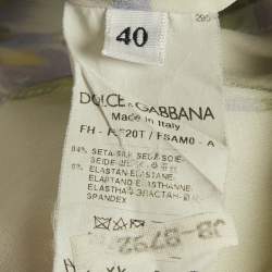 Pre Owned Dolce & Gabbana Cream Floral Print Silk Long Sleeve Shirt S