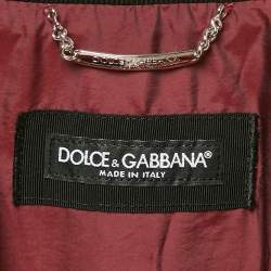 Dolce & Gabbana Black Floral Print Synthetic Bomber Jacket L