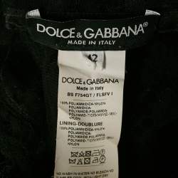 مملوكة مسبقًا Dolce & Gabbana Black Floral Lace Sheer Bustier Crop Top M