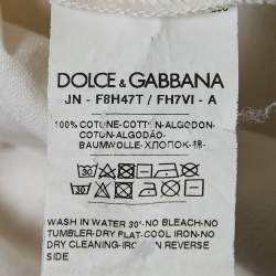 Pre Owned Dolce & Gabbana White Queen of Hearts Print Cotton Tank Top XS