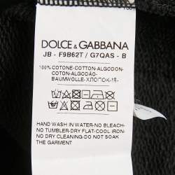 Dolce & Gabbana Black Rose Print Cotton Sweatshirt XXS