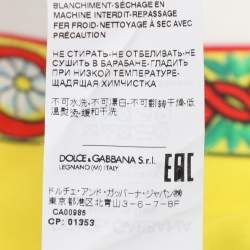 Dolce & Gabbana Multicolor Carretto Printed Silk Belted Top S