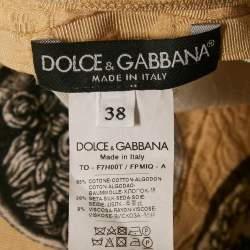 Dolce & Gabbana Beige Coin Printed Jacquard Sleeveless Top S