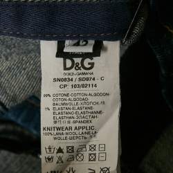 Dolce & Gabbana Blue Denim Sleeveless Bustier Top M