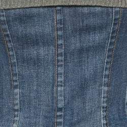 Dolce & Gabbana Blue Denim Sleeveless Bustier Top M