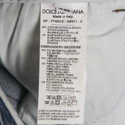 Pre Owned Dolce & Gabbana Blue Heart Applique Denim Audrey Jeans L Waist 31"