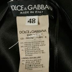 Dolce & Gabbana Black Crepe Sleeveless Midi Dress XL