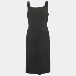 Dolce & Gabbana Black Crepe Sleeveless Midi Dress XL
