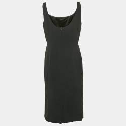 Dolce & Gabbana Black Crepe Sleeveless Midi Dress XL