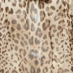 Dolce & Gabbana Brown Leopard Print Silk Blouse L