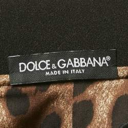 مملوكة مسبقًا Dolce & Gabbana Brown Leopard Print Crepe Midi Skirt L