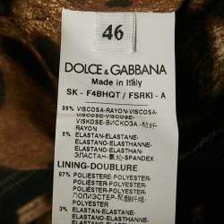 مملوكة مسبقًا Dolce & Gabbana Brown Leopard Print Crepe Midi Skirt L