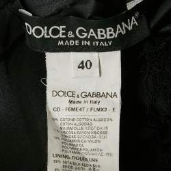Dolce & Gabbana Black Lace Faux Cape Detail Midi Dress S