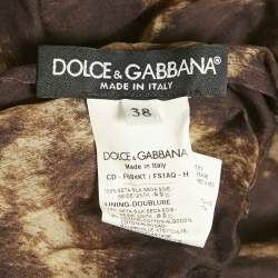 Dolce & Gabbana Brown Leopard Print Silk Mini Dress S