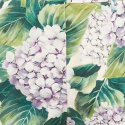 Dolce & Gabbana Green Hydrangea Print Cotton Trousers S