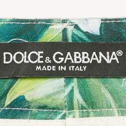 Dolce & Gabbana Green Hydrangea Print Cotton Trousers S