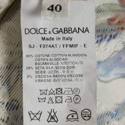 Dolce & Gabbana Beige Jacquard Embellished Button Jacket S