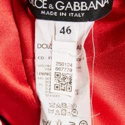 Dolce & Gabbana Red Polka Dots Crepe Sleeveless Midi Dress L