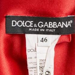 Dolce & Gabbana Red Polka Dots Crepe Sleeveless Midi Dress L