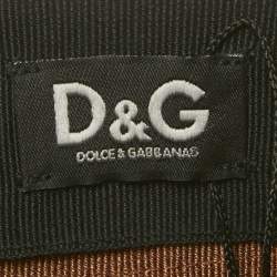 Pre Owned Dolce & Gabbana Dark Green Silk Ruffled Midi Skirt M