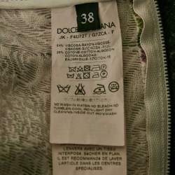 Dolce & Gabbana Grey Floral Jacquard Midi Skirt S