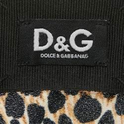 Dolce & Gabbana Brown Animal Print Crepe Midi Skirt L