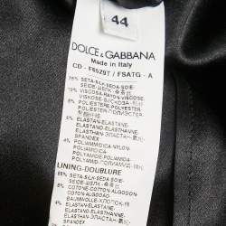 Dolce & Gabbana Black Floral Print Silk Lace Trim Midi Dress M