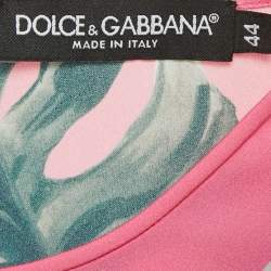Dolce & Gabbana Pink Tropical Print Silk Top M