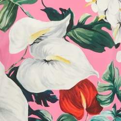 Dolce & Gabbana Pink Tropical Print Silk Top M
