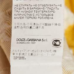 Dolce & Gabbana Yellow Floral Print Silk and Cotton Knit Sleeveless Top S