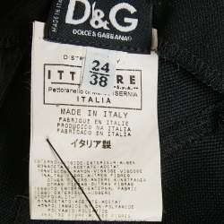 Pre Owned Dolce & Gabbana Black Crepe Sleeveless Midi Dress S