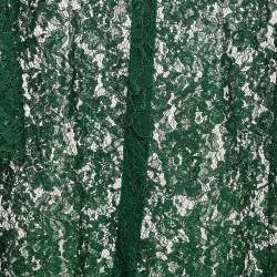 Pre Owned Dolce & Gabbana Green Floral Lace Sheer Top S