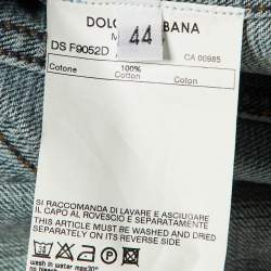 Dolce & Gabbana Blue Distressed Denim Button Up Jacket M