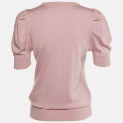 Dolce & Gabbana Pink Wool Knit Floral Appliqued Jumper M