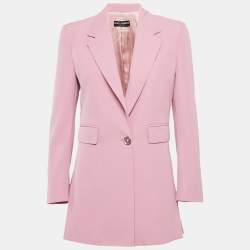 Dolce & Gabbana Pink Gabardine Tailored Blazer XS