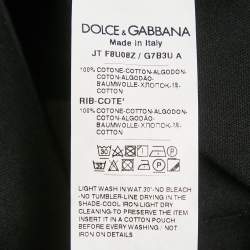 Dolce & Gabbana Black Logo Embellished Jersey T-Shirt L